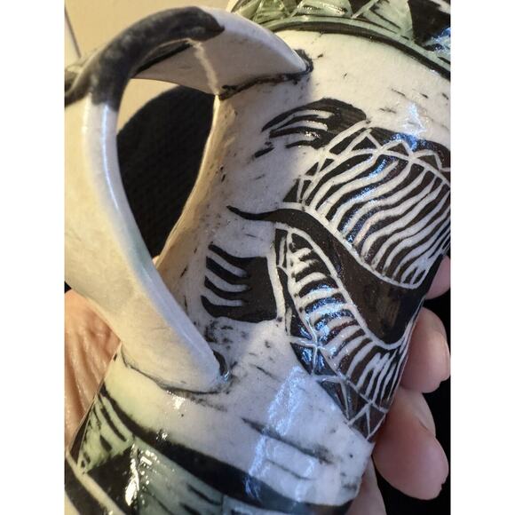 Vintage Handmade Native American Etched Artist Signed Coffee Cup Mug ?Navajo - Picture 11 of 12